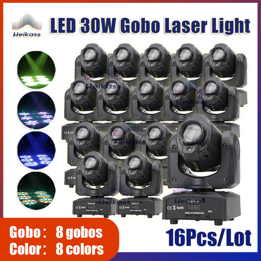 No Tax 16Pcs New Factory Direct 30W Mini Spot Laser Disco Dj Led Moving Head Beam Stage Lights For Party Recommened