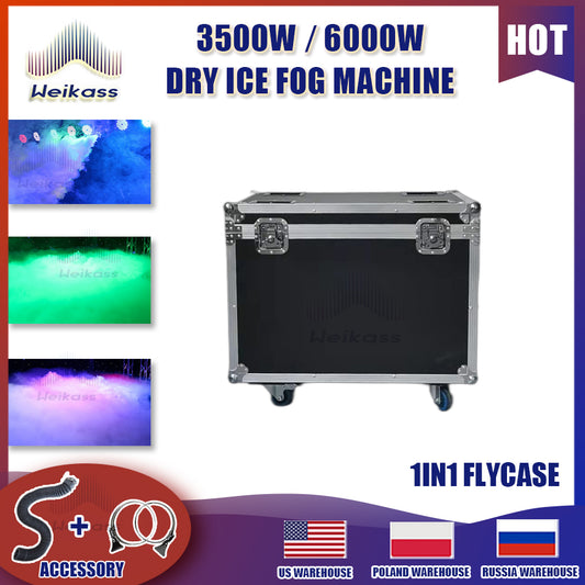 0 Tax 1Pcs Only Flycase For CE/ROHS 220V/110V Stage Special Effects 6000W High Power 3500W Low Lying Ground Smoke Fog Machine DMX Dry Ice Machine With Pipe