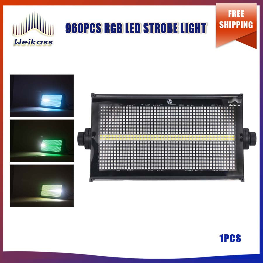 No Tax 2pcs LED Strobe Light  960pcs DMX RGB Strobe Light with DMX-512 Auto Sound Control Mode Led Stage Lights Disco  LED FlashLight