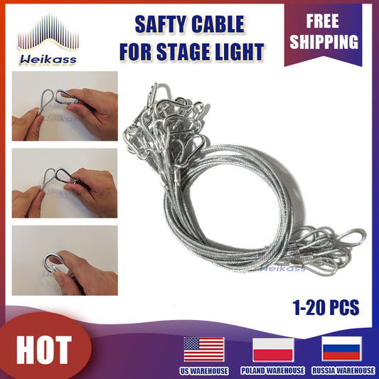 1-20 Cables Free Shipping Steel Wire Safety Ropes Security Cables Stage DJ Lighting Par Lights