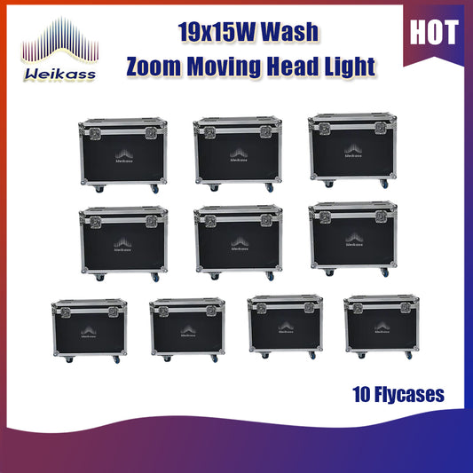 0 Tax 10Pcs  Flycase For Version With Circle Round Function Led Zoom 19x15W Wash Moving Head Light New Zoom Wash Moving Stage Light