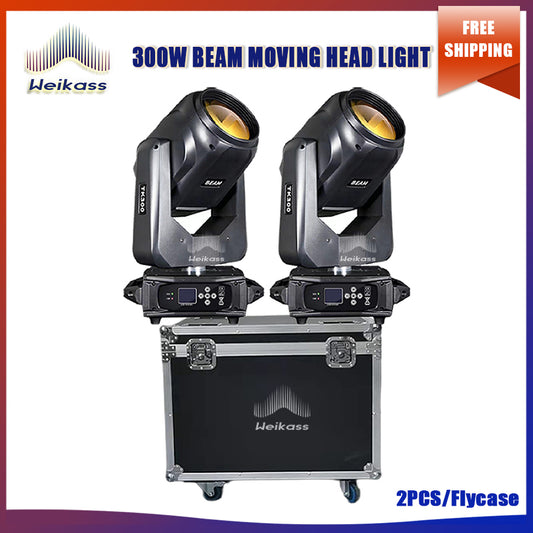 No Tax 2Pcs 300W Stage Disco Club DJ Light Led Beam Moving Head DJ Lights Equipment Halloween Projector With 1Pcs Flycase