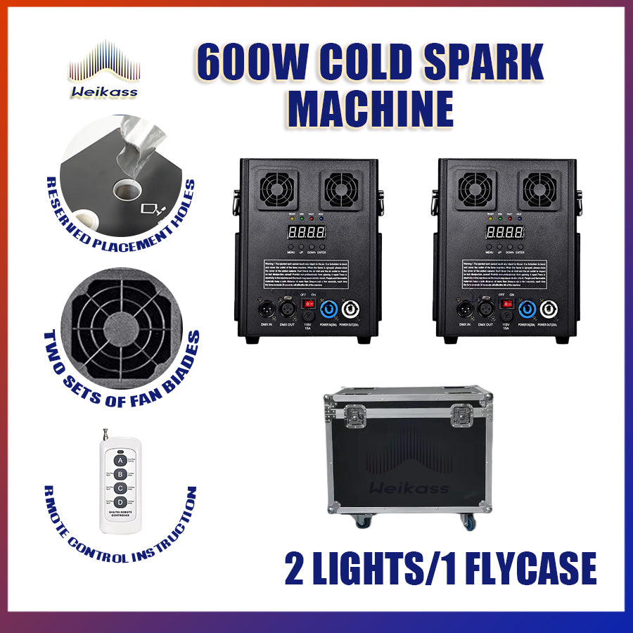 0 Tax 1-12Pcs 600W Cold Spark Machine DMX Remote Control With LCD Display 600W Cold Firework Machine Fountain Cold Sparkular Machine Ti Powder