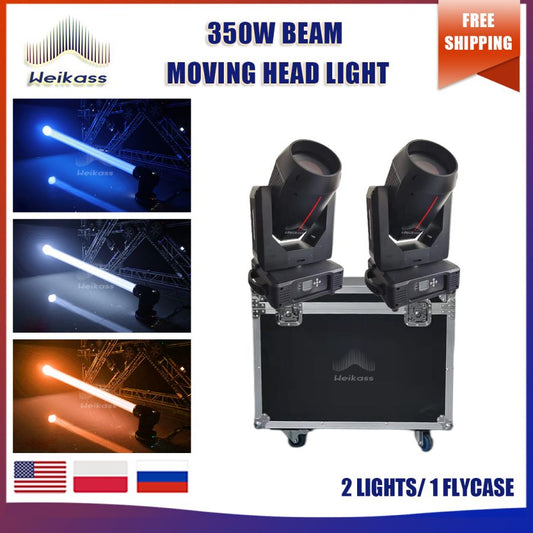 No Tax 2Pcs 350W Beam 17R Moving Head Stage Light Prism Color Gobo Led Zoom DMX Control Bar Disco Effects With 1Pcs Flycase