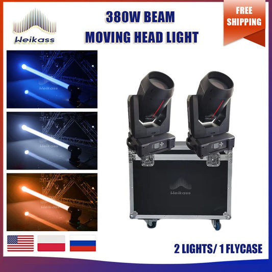 No Tax 2Pcs Super beam Moving Head 380w 18r Pro Beam 380 With 1Pcs Flycase For Disco Dj Stage Beam Light Fixture with 14 Gobos