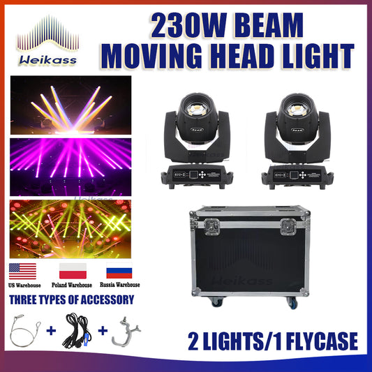 0 Tax 2Pcs Beam 230W 7R Moving Head Light With Flight Case DJ Moving Key Model Beam 7r Sharpy Stage Disco Flycase Nightclub