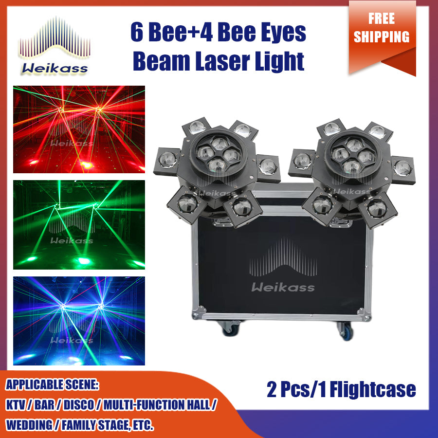 0 Tax 1-10 New Bee Eye Laser 6 Arms Beam Led RGBW Moving Head Light With DMX Control For Disco Party Christmas Recommend