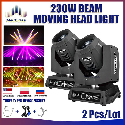 No Tax 2Pcs 7R 230W Beam Moving Head Light Disco Lights For DJ Club Nightclub Party DMX 17 Gobos 14 Colors Fixture