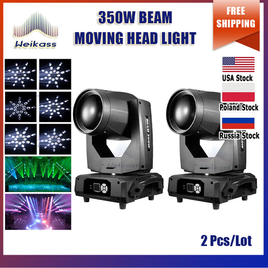 0 Tax 2Pcs New 17R 350W Beam Moving Head Light DMX512 Sound Control DJ Disco Music Party Bar Stage Lights