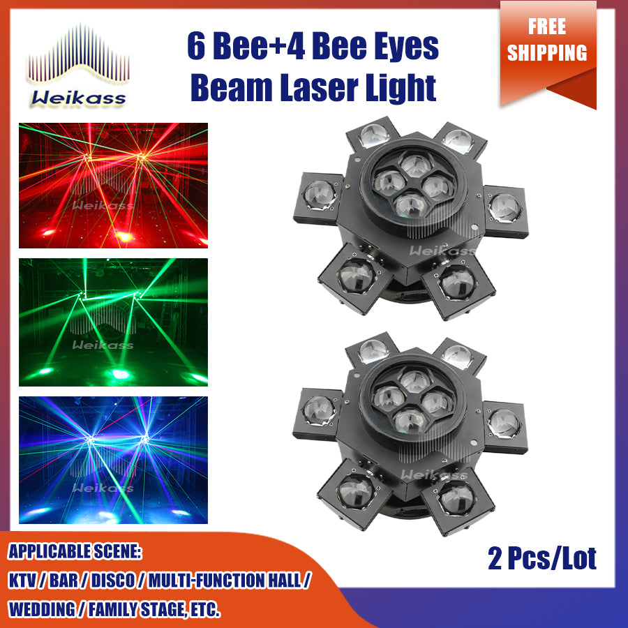 0 Tax 1-10 New Bee Eye Laser 6 Arms Beam Led RGBW Moving Head Light With DMX Control For Disco Party Christmas Recommend