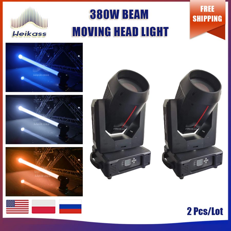 No Tax 2Pcs 380W Beam Moving Head Light 20R Rainbow Prism Indoor Led Par Light Dmx512 For Dj Disco Bar Stages Show Club Lights