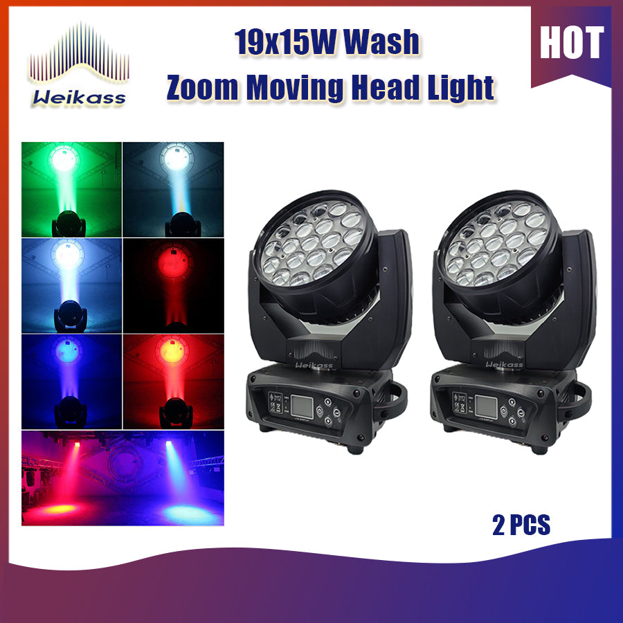 0 Tax 1-16Pcs19x15W Led Moving Head RGBW Beam Wash Zoom Moving Head Light DJ Stage Light Equipment Concert Productions Professionals Wedding