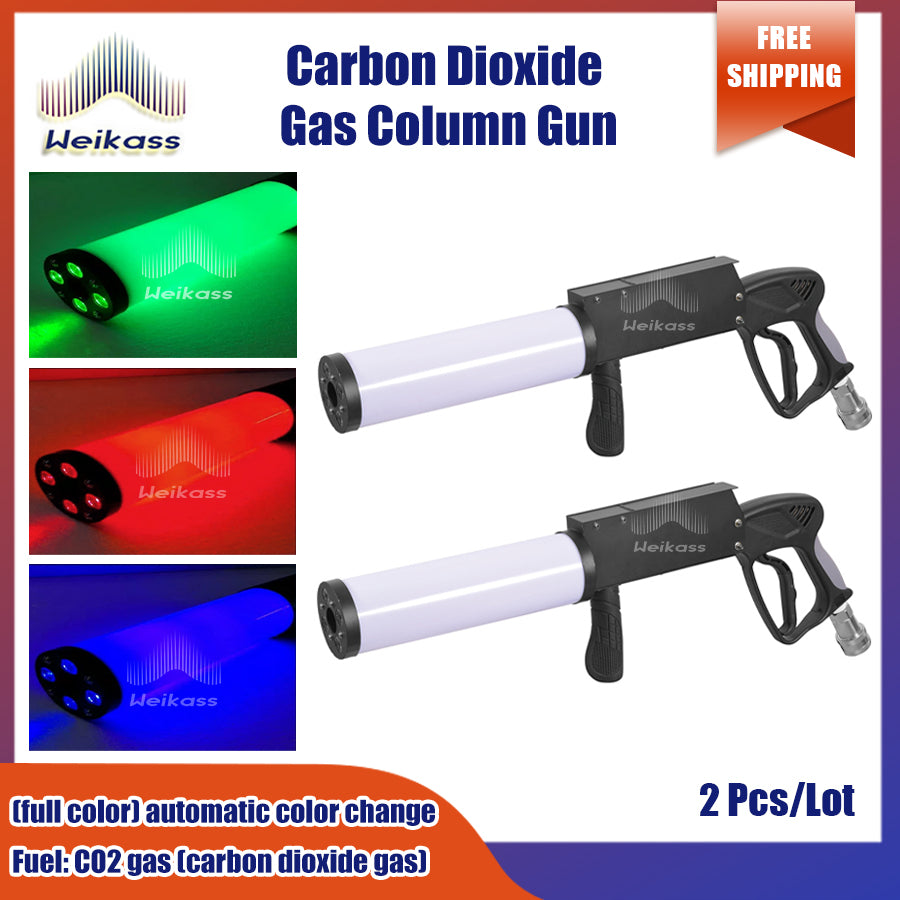 0 Tax 2-8Pcs Hot sell Carbon dioxide gas gun RGB LED handheld dry ice gun disco DJ CO2 atmosphere prop wedding nightclub party Stage