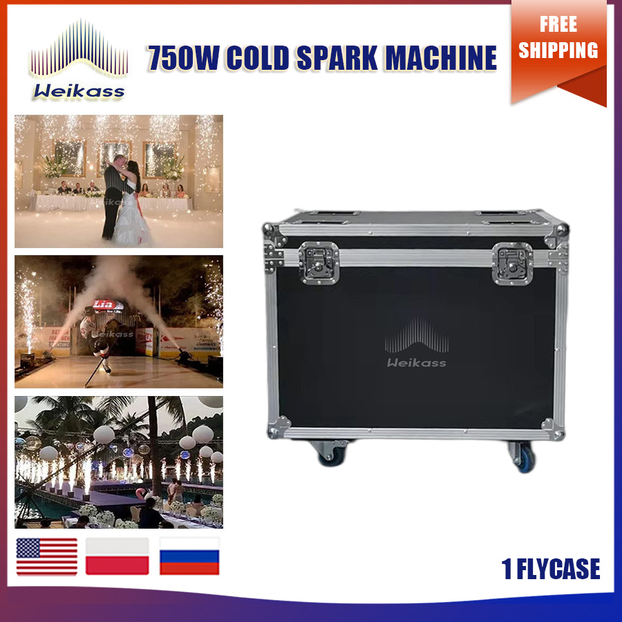 No Tax 1Pcs/lot 2In1 Flycase for 750W  Downward Cold Spark Firework Machine Ti Powder Dmx Remote Control Fountain Sparkular Machine