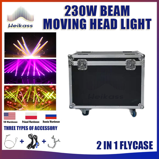 0 Tax 1Pcs Flycase For 7R 230W Sharpy Moving Head Beam Light Wash Spot Stage Effect Light For DJ Disco DMX 17 Gobos 14 Colors Fixture