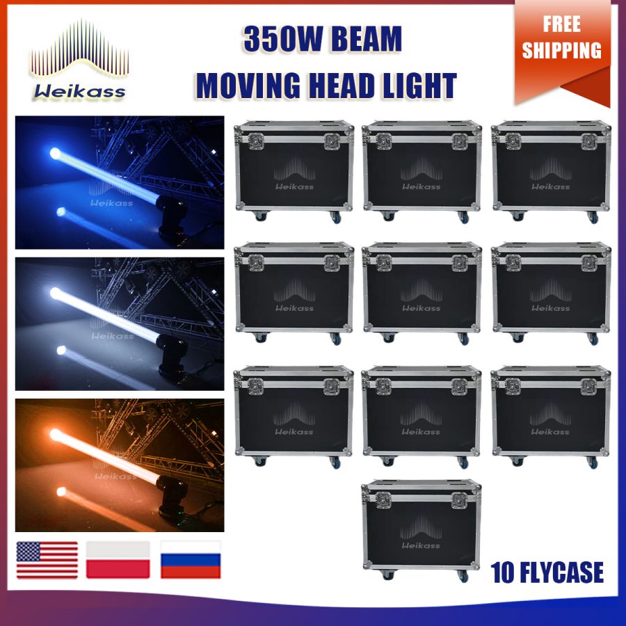 No Tax 10Pcs Flycases For Lyre Beam 17R Sharpy 350W Moving Head DMX512 Stage  Mobile Lamp For DJ Bar Party Concert Event