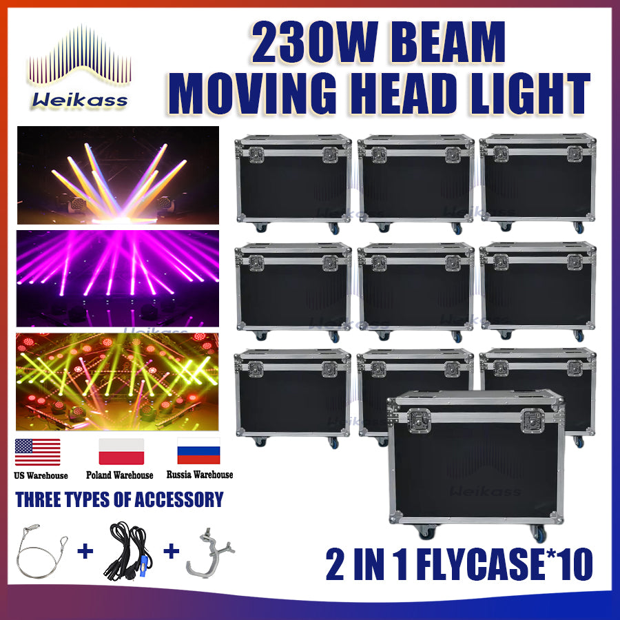 No Tax 1-12Pcs Professional DJ Light 230W Beam Moving Head Light High Definition Lens Big Beam Stage Light DMX Fixture