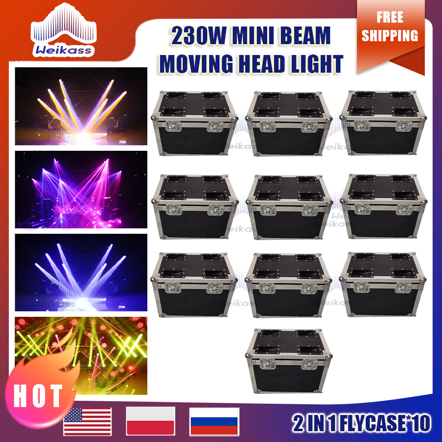 0 Tax Professional 1-12Pcs Mini Beam 230W 7R Moving Head Light Professional Stage Beam Lighting for Show Party Disco DMX FlightCase Option