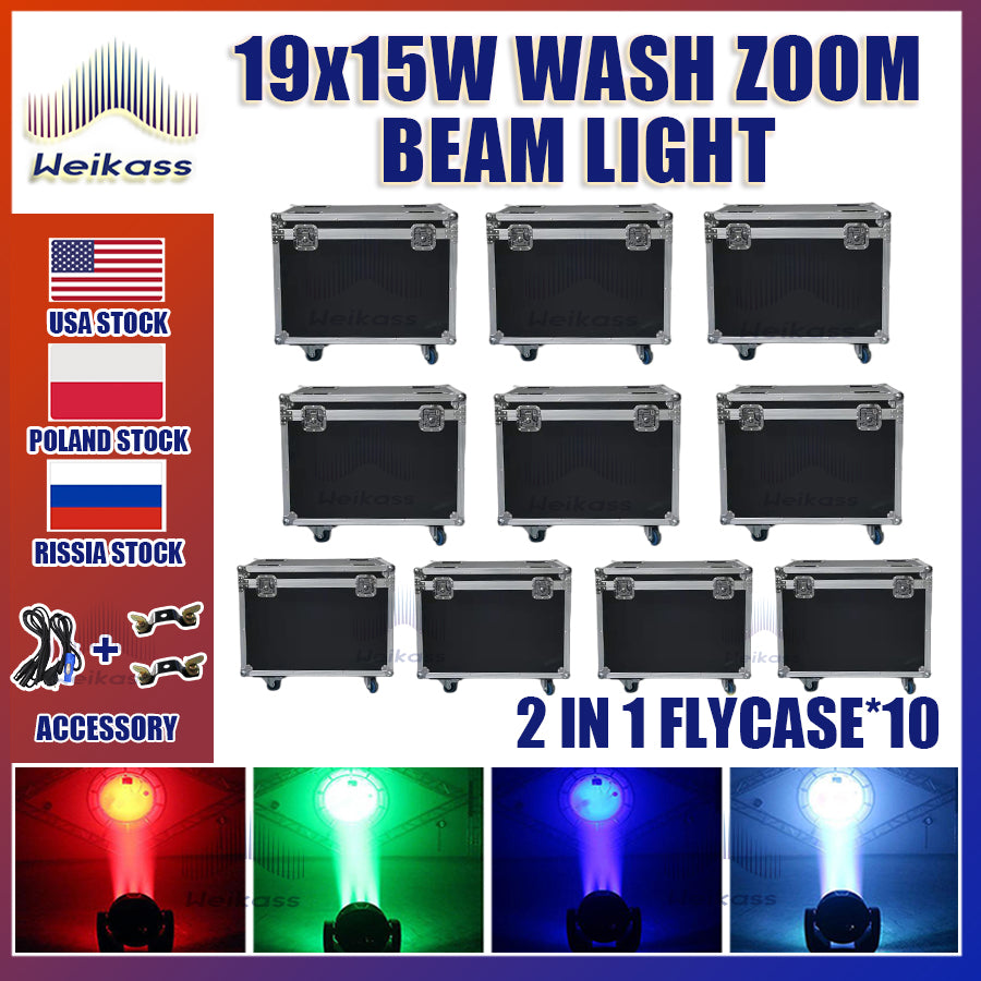 0 Tax 1-16Pcs 19x15W Led Moving Head Zoom Lyre Wash Light RGBW Beam Effect Perfect For Stage TV Theatre And TV Studio