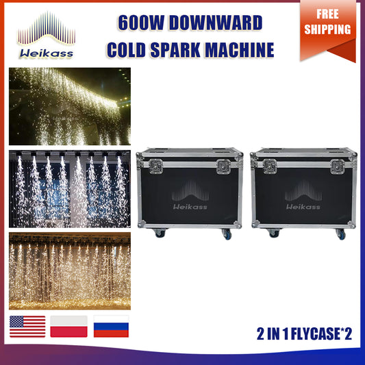 No Tax 2Pcs/lot 2In1 Flycases for 600W  Downward Cold Spark Firework Machine Ti Powder Dmx Remote Control Fountain Sparkular Machine