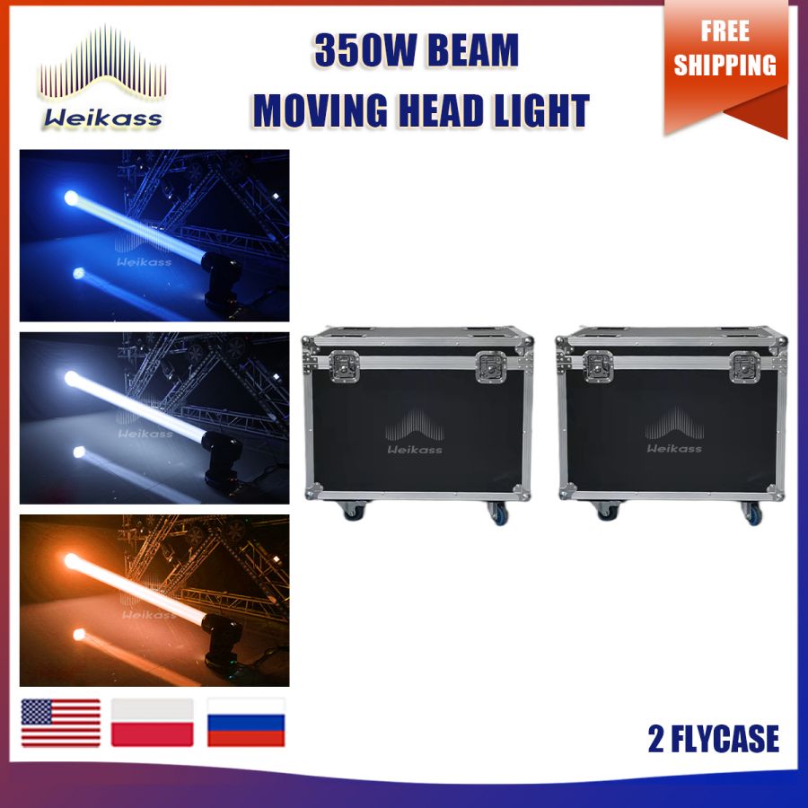 No Tax 2Pcs Flycases For 350W 17R LED Super Beam Spot Wash Moving Head Light For Wedding DJ Bar Disco Nightclub