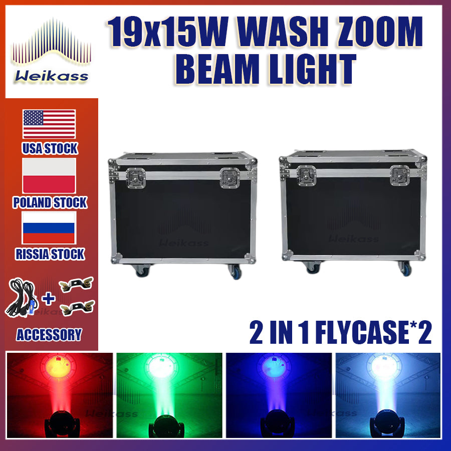 0 Tax 1-16Pcs 19x15W Led Moving Head Zoom Lyre Wash Light RGBW Beam Effect Perfect For Stage TV Theatre And TV Studio