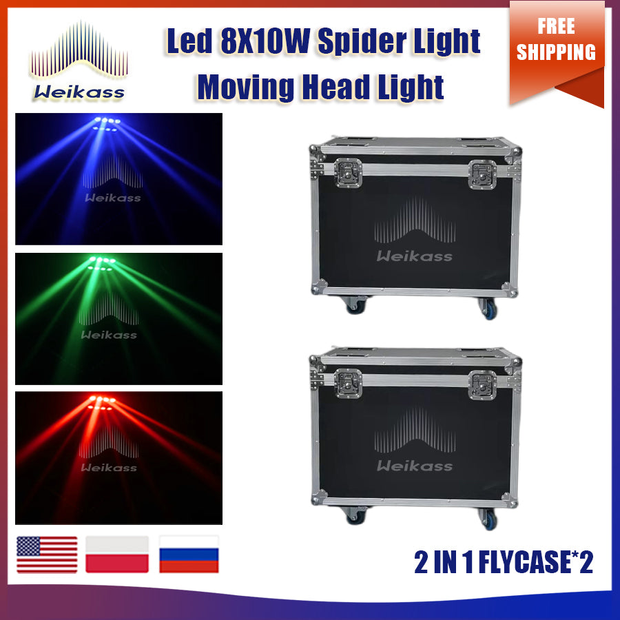 0 Tax 1-30Pcs LED 8x10W RGBW Moving Head Light LED Spider Beam Stage Lighting DMX 512 Spider Light Good for DJ Nightclub Party