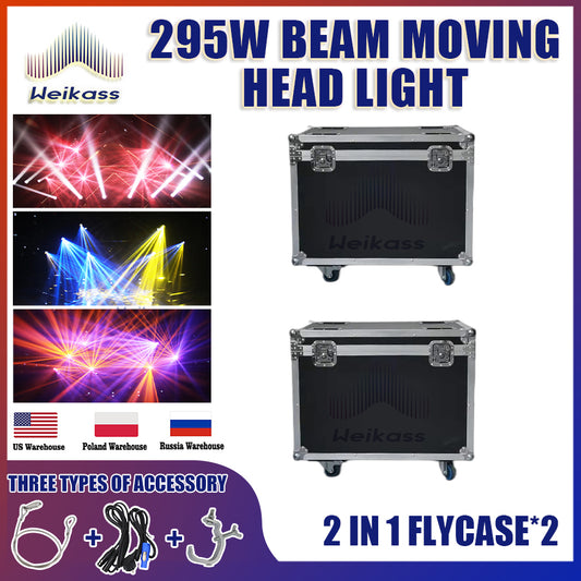 0 Tax 2 Flycase For 295W Beam Moving Head Light 14R Beam 8+8+8 Rotating Prisms Dj Dmx Stage Light Party Effect