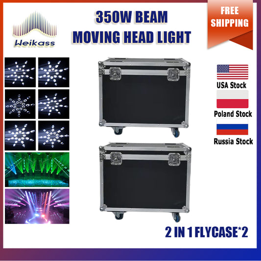 0 Tax 2Pcs Flight Case For Beam 350W 17r Moving Head Light 17r Beam Light  Beam 350W Gobo Moving Head Lighting Wash Stage Lights