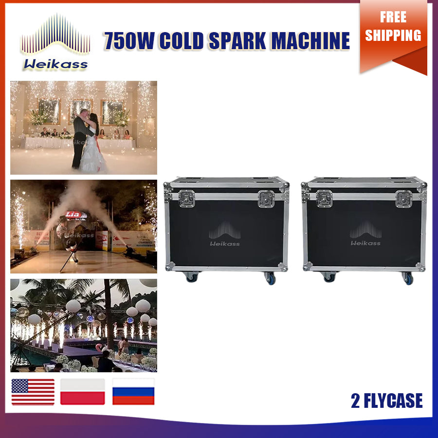 No Tax 2Pcs/lot Only Empty 2In1 Flightcases For 750W Downward Cold Spark Machine Spark Cold Firework Machine Fountain Stage Sparkler Machine