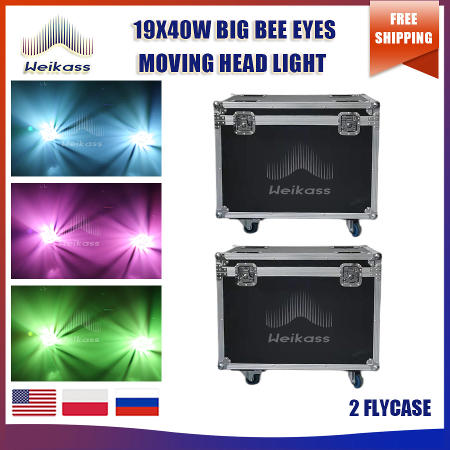 0 Tax 1-10Pcs LED Big Bees Eyes 19x40W Moving Head Led Laser Light For DJ Club Bar KTV Dance Stage Atmosphere Beam Disco Light