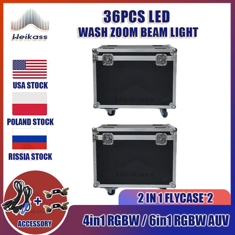 0 Tax 1-12pcs Lyre Zoom Wash Led 36x12w 4in1 With Hardcase Led Wash Zoom Moving Head Light 36x18W RGBWA+UV 6in1 Moving Head Wash