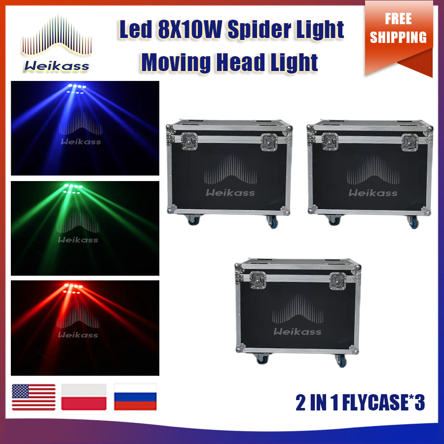 0 Tax 1-30Pcs LED 8x10W RGBW Moving Head Light LED Spider Beam Stage Lighting DMX 512 Spider Light Good for DJ Nightclub Party