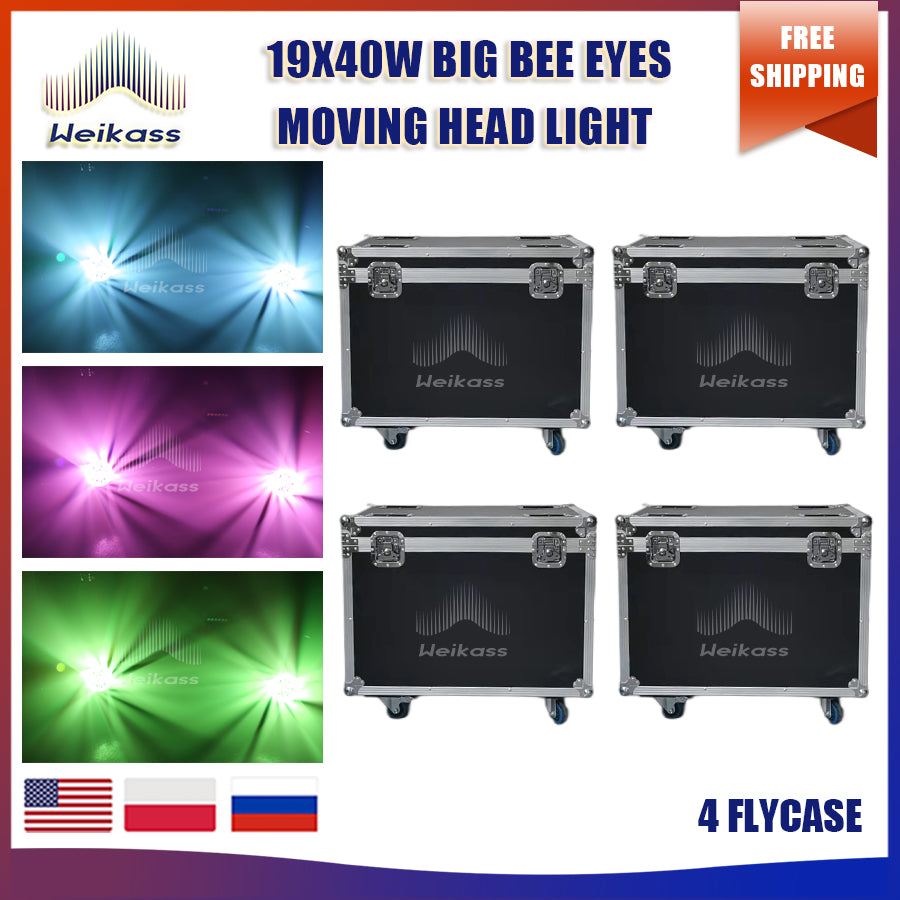 0 Tax 1-10Pcs LED Big Bees Eyes 19x40W Moving Head Led Laser Light For DJ Club Bar KTV Dance Stage Atmosphere Beam Disco Light