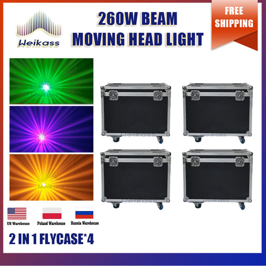 0 Tax 4Pcs Flightcases For Lyre Beam 10R Sharpy 260W Moving Head DMX Stage Lighting Mobile Lamp For DJ Bar Party Wedding Effects