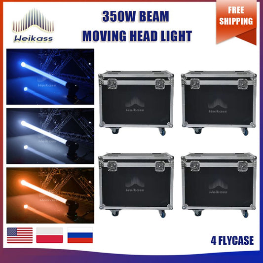 No Tax 4Pcs Flycases For 350W Led Beam Spot Wash Moving Head Light Beam Wash Spot Moving Lyre 3in1 Beam Effect Rainbow