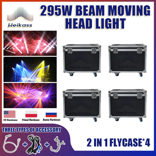 0 Tax 4 Flycase For Professional DJ Stage Lighting Equipment 295W Beam Moving Head Light For Party Show Wedding Performance