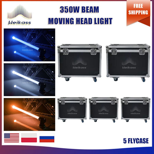 No Tax 5Pcs Flycases For LED Beam Moving Head Light 350W DJ Stage Lights 12 Gobo 13 Color With Sound Activated DMX512 Control