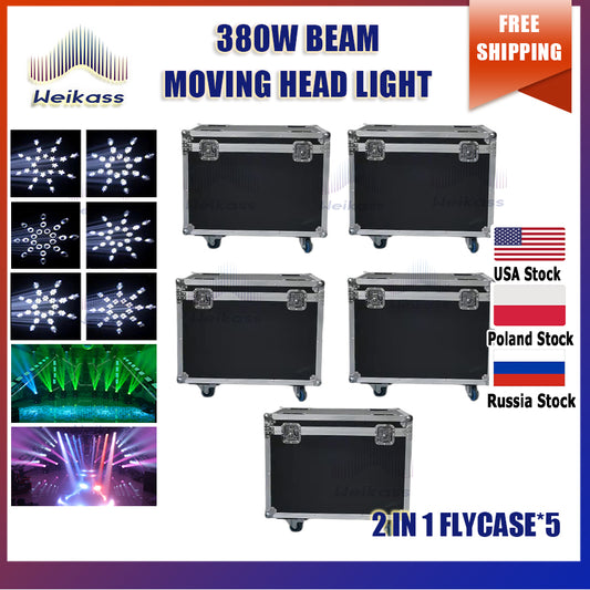 0 Tax 5Pcs 380W 20R Shake Head DMX Beam Light With Rotating 8+16+24 Prism Stage Effect For DJ Parties Disco Club Wedding Concert