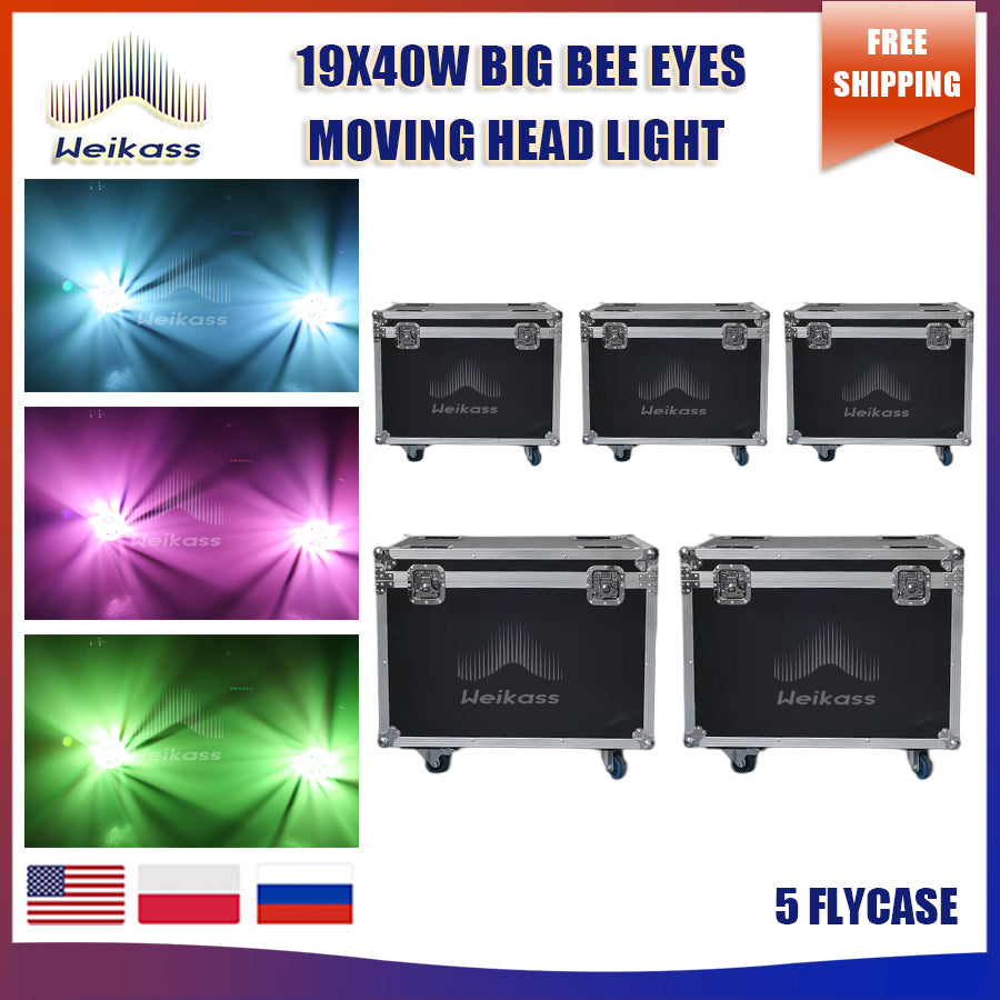 0 Tax 1-10Pcs LED Big Bees Eyes 19x40W Moving Head Led Laser Light For DJ Club Bar KTV Dance Stage Atmosphere Beam Disco Light