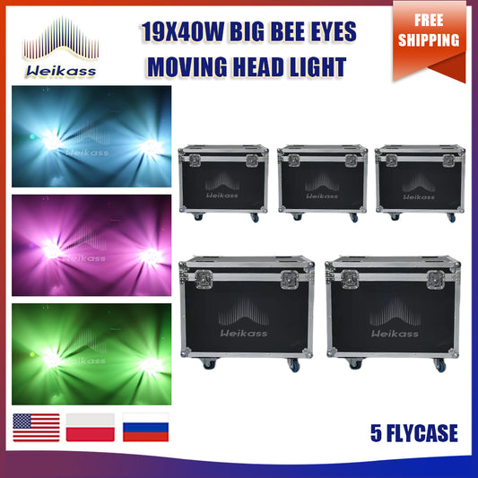 0 Tax 5 Flight Cases For 9X40W RGBW full color LED big bee eye zoom moving head wash light dmx stage lighting For Bar Disco