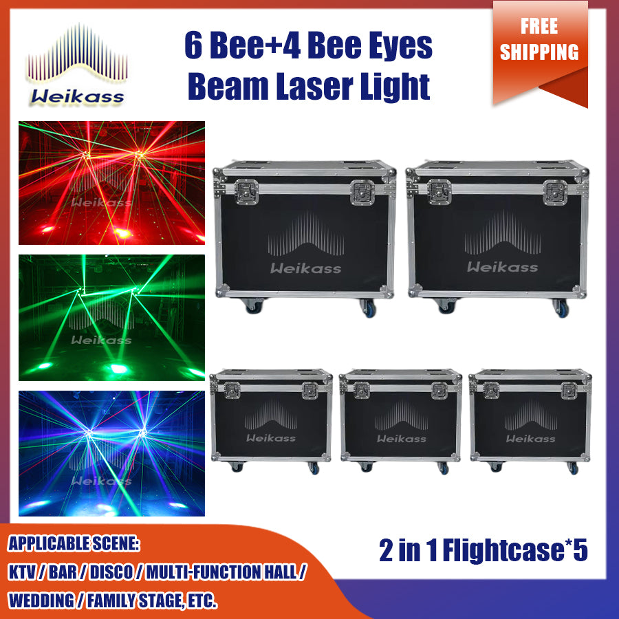 0 Tax 1-10 New Bee Eye Laser 6 Arms Beam Led RGBW Moving Head Light With DMX Control For Disco Party Christmas Recommend