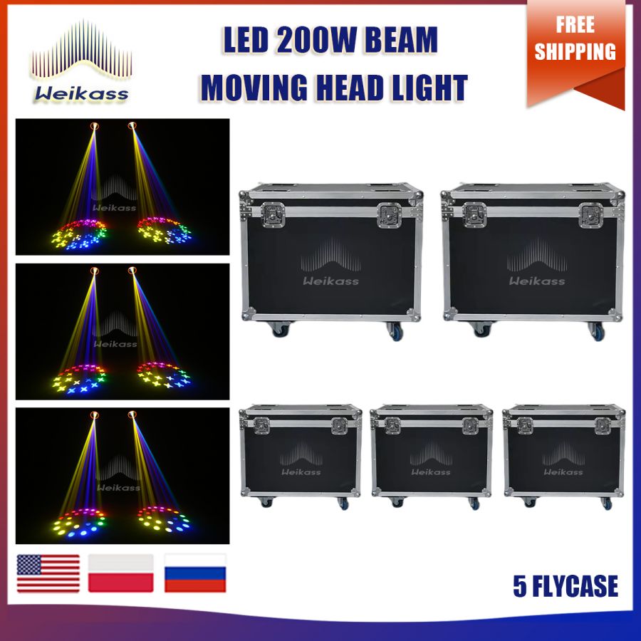 No Tax 5Pcs/Lot Flight Cases For LED 200W Beam Spot Moving Head Stage Lighting Effect For Dj Wedding Party Disco Dance