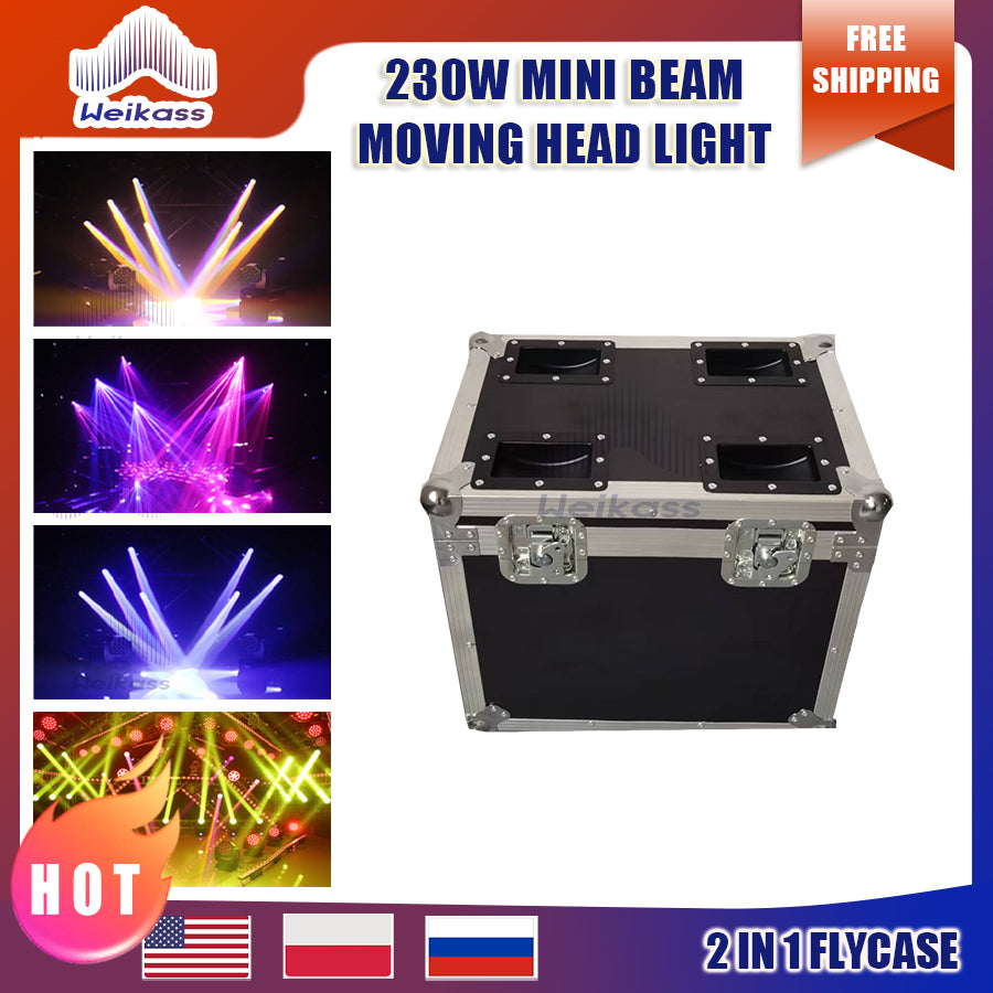 0 Tax 1Pcs Flightcase (no light)  for New Arrival MINI 230W 7R Beam Bulb Moving Head Lighting Rainbow Wedding Nightclub Theater Disco Performance