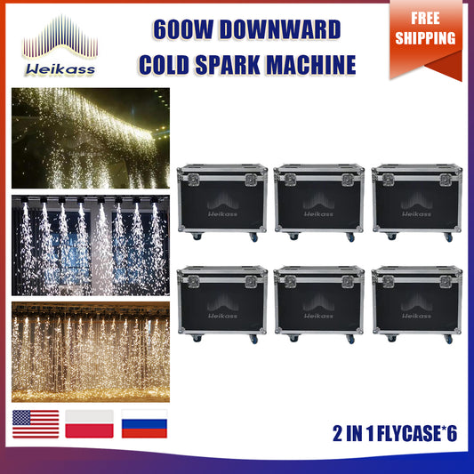 No Tax 6Pcs 2In1 Flycases For Downward Spark Machine Ice Waterfall Firework Fountain For Stage Dmx Control Wedding Party dj Nightclub Show Special Effect