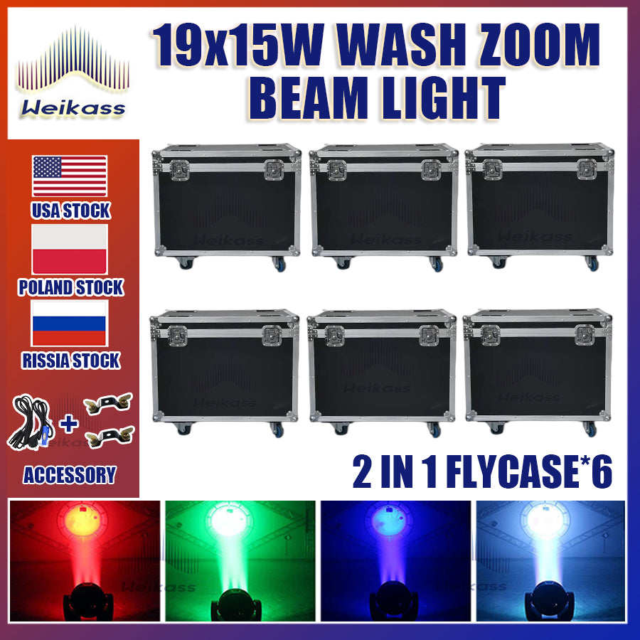 0 Tax 1-16Pcs 19x15W Led Moving Head Zoom Lyre Wash Light RGBW Beam Effect Perfect For Stage TV Theatre And TV Studio