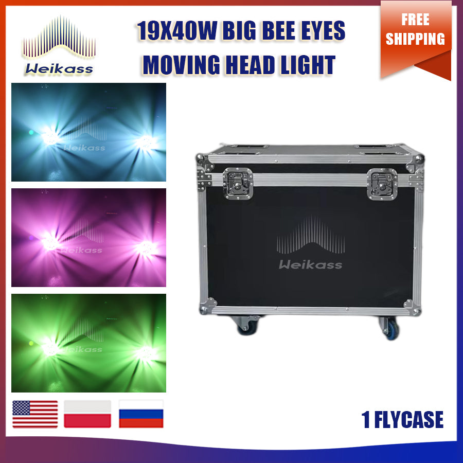 0 Tax 1-10Pcs LED Big Bees Eyes 19x40W Moving Head Led Laser Light For DJ Club Bar KTV Dance Stage Atmosphere Beam Disco Light