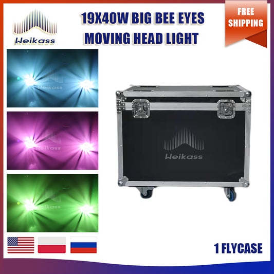 0 Tax 1 Flight Case For stage 19X40W LED Big Bee Eye Moving Head Beam Light for DJ Disco Wedding Party Night Club Performance Stage