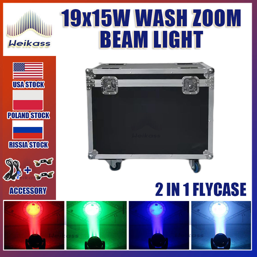 0 Tax 1-16Pcs 19x15W Led Moving Head Zoom Lyre Wash Light RGBW Beam Effect Perfect For Stage TV Theatre And TV Studio