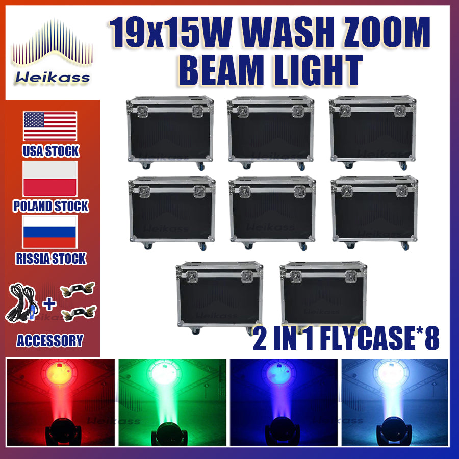 0 Tax 1-16Pcs 19x15W Led Moving Head Zoom Lyre Wash Light RGBW Beam Effect Perfect For Stage TV Theatre And TV Studio